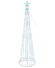 Dekorácia MagicHome Vianoce, stromček, 190xLED, studená biela, plast-meď, 50x180 cm