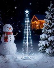 Dekorácia MagicHome Vianoce, stromček, 190xLED, studená biela, plast-meď, 50x180 cm