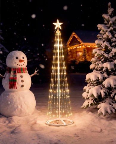 Dekorácia MagicHome Vianoce, stromček, 190xLED, teplá biela, plast-meď, 50x180 cm