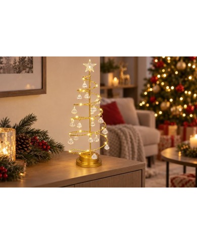 Dekorácia MagicHome Vianoce, Stromček, 30xLED teplá biela, IP20, 2xAA, 40 cm