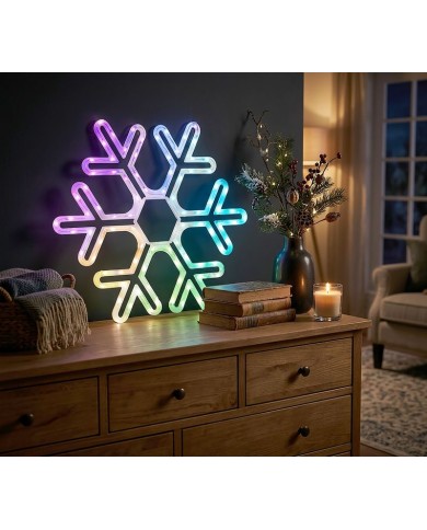 Dekorácia MagicHome Vianoce, Vločka, 90xLED RGB, 50x0,6x43 cm