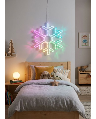 Dekorácia MagicHome Vianoce, Vločka, 90xLED RGB, 50x0,6x43 cm