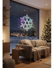 Dekorácia MagicHome Vianoce, Vločka, 90xLED RGB, 50x0,6x43 cm