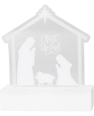Dekorácia MagicHome Vianoce, Narodenie Ježiša, 10xLED teplá biela, IP20, 2xAA, 15x5,8x17,5 cm