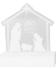 Dekorácia MagicHome Vianoce, Narodenie Ježiša, 10xLED teplá biela, IP20, 2xAA, 15x5,8x17,5 cm