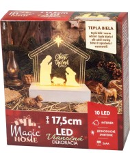 Dekorácia MagicHome Vianoce, Narodenie Ježiša, 10xLED teplá biela, IP20, 2xAA, 15x5,8x17,5 cm