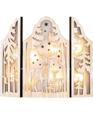 Dekorácia MagicHome Vianoce, Jelene, 8xLED teplá biela, 2xAAA, IP20, 9x8x38 cm