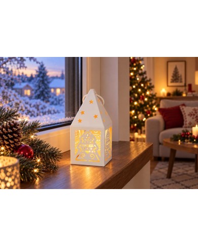 Lampáš MagicHome Vianoce, Stromček, 1xLED teplá biela, 1xCR2032, IP20, 6,2x6,2x13,5 cm