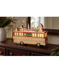 Dekorácia MagicHome Vianoce, Autobus, 8xLED teplá biela, 2xAAA, IP20, 27,7x7,5x19 cm