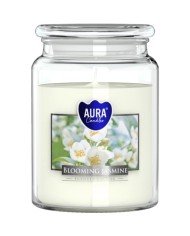 Sviečky AURA, v skle, kvitnúci jazmín, 100h, 500g