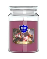 Sviečky AURA, v skle, varené víno, 100h, 500g