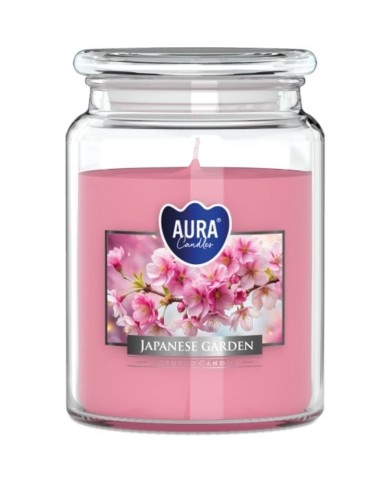 Sviečky AURA, v skle, japonská záhrada, 100h, 500g
