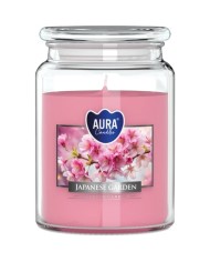 Sviečky AURA, v skle, japonská záhrada, 100h, 500g