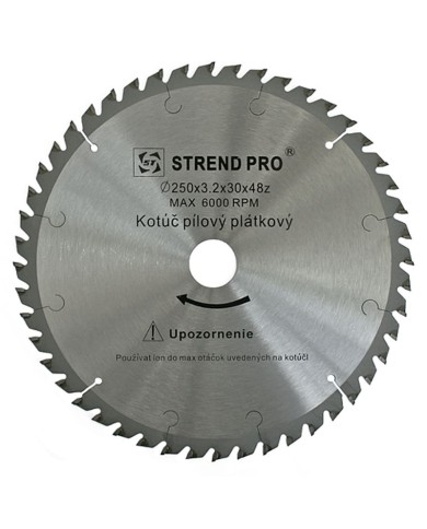 Kotúč Strend Pro SuperSaw NWS 250x3,2x30 72T, na drevo, pílový, SK plátky