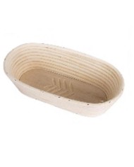 Ošatka ratan oválna s dreveným dnom 32x15x9cm - dekor Lístky KLC