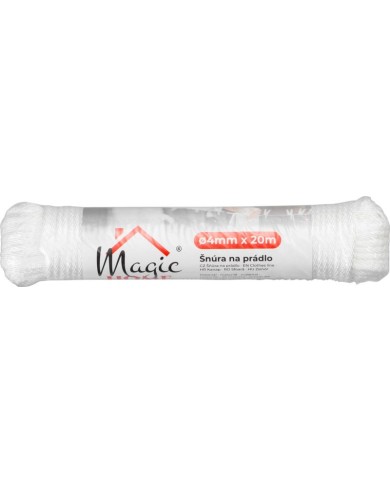 Šnúra na prádlo Cloth-Line L-20 m/4 mm, PP, biela