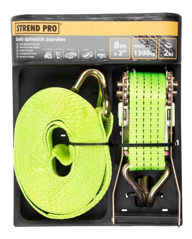 Popruh upínací Strend Pro, pás s račňou, 50 mm, L-8 m, max. 2600 kg