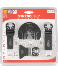 Sada nástrojov Strend Pro TAS-FW105 pílové listy, polkruh a škrabka do multibrúsky, Bi-metal, 4-dielna súprava
