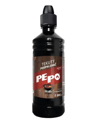 Podpaľovač PE-PO® tekutý, 500 ml. rozpaľovač na gril, kachle, krby, pece