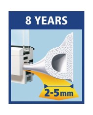 Tesnenie tesamoll® profil P, 9 mm, biele, L-100 m, na okná a dvere,