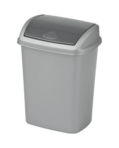 Kôš Curver® DOMINIK 10 lit., strieborný/grafitový, na odpad