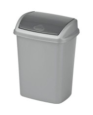 Kôš Curver® DOMINIK 10 lit., strieborný/grafitový, na odpad