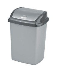 Kôš Curver® DOMINIK 25 lit., strieborný/grafitový, na odpad