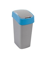 Kôš Curver® FLIP BIN 9 lit., šedostrieborný/modrý, na odpad