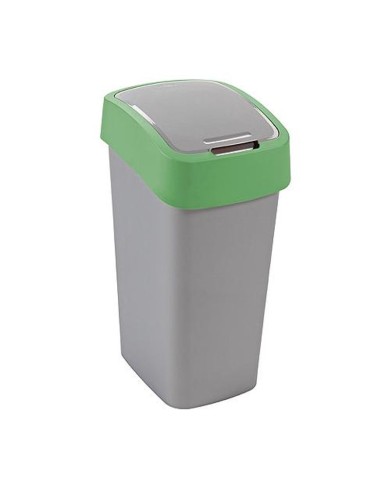 Kôš Curver® FLIP BIN 25 lit., šedostrieborný/zelený, na odpad