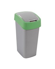 Kôš Curver® FLIP BIN 25 lit., šedostrieborný/zelený, na odpad