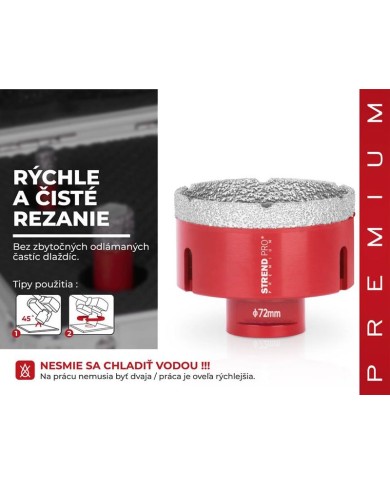 Vyrezávač Strend Pro Premium DCB11, 72 mm, M14, korunka, diamant, professional