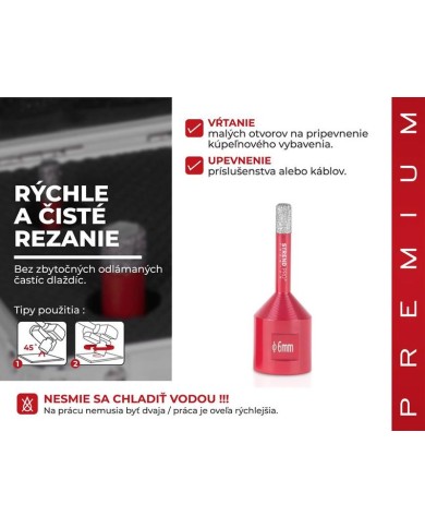 Vyrezávač Strend Pro Premium DCB11, 6 mm, M14, HD, korunka, diamant, professional