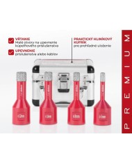 Sada vyrezávačov Strend Pro Premium DCB11S2, 6-8-10-12 mm, M14, diamant, korunky, professional