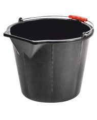 Vedro ReCycled® STRONG 15 lit., stavebné, s výlevkou, extra silné, plastový úchyt, čierne