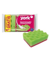 Hubka York 030220, špongia na kuchynský riad, 4+1 ks, wave, vlnitá