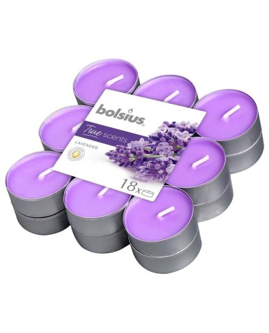 Sviečky Bolsius Tealight True Scents, čajové, vonné, levanduľa, bal. 18 ks