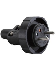 Vidlica do zásuvky Strend Pro, na predlžovací kábel, 230V, IP65, 16A, guma, čierna