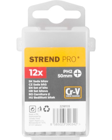 Sada bitov Strend Pro YF40004, 12 dielna, Cr-V