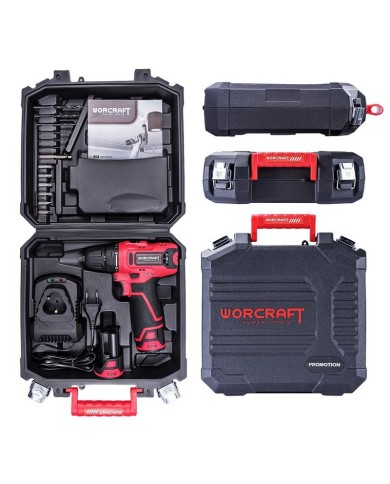 Skrutkovač Worcraft CD-12LiA, 2xLi-ion 1.3Ah, kufrík