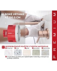 Sada vyrezávačov Strend Pro Premium DCB11S5, 20-35-45-55-68 mm, M14, diamant, korunky, professional