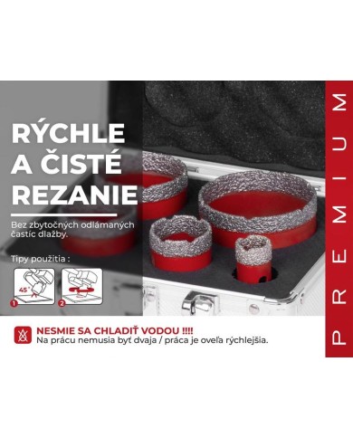 Sada vyrezávačov Strend Pro Premium DCB11S5, 20-35-45-55-68 mm, M14, diamant, korunky, professional