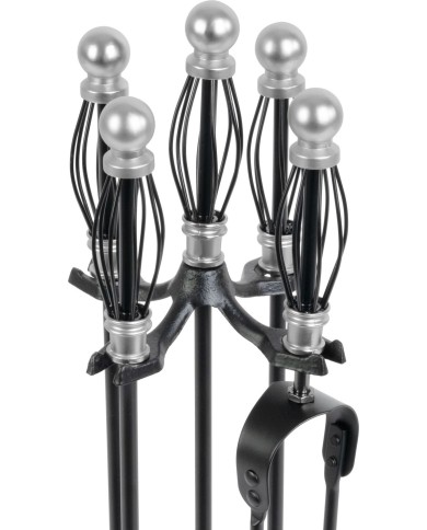 Sada kutáč Homefire FT23SB, ku krbu, 5 dielna, poniklovaná, 66 cm, krbové náradie