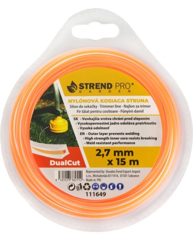 Silon na kosenie DualCut DBQ 2,7 mm, L-15 m, hranatý