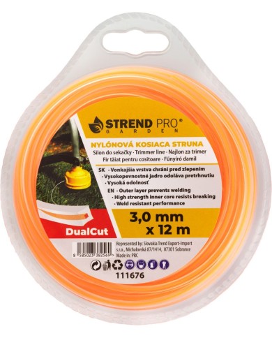 Silon na kosenie DualCut DBQ 3,0 mm, L-12 m, hranatý