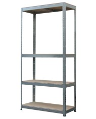 Regál Racks, kovový, MDF, 4 police, 750x300x1500 mm, max. 150 kg/polica