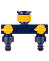 Rozbočovač Strend Pro Garden TS3017, spojka 2-way, záhradná, s ventilmi