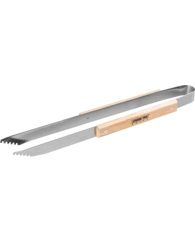 Kliešte Strend Pro Grill, BBQ, pre gril, nerezový, 45cm, drevená rúčka