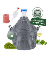 Demižón Strend Pro Cada Inco, 10 lit. sklenený, na víno a pálenku, plastový kryt
