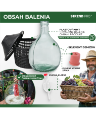 Demižón Strend Pro Cada Inco, 10 lit. sklenený, na víno a pálenku, plastový kryt