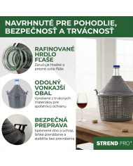 Demižón Strend Pro Cada Inco, 10 lit. sklenený, na víno a pálenku, plastový kryt